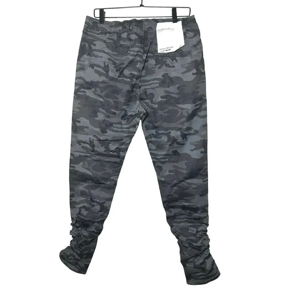 NWT Kuwalla Tee Men’s Camo Pintuck Trouser Joggers Black/Gray Size Large